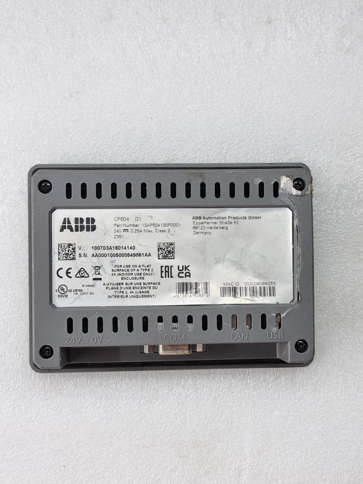 ABB CP604 D1 1SAP504100R0001 24V TOUCH SCREEN PANEL MADE IN GERMANY CP604